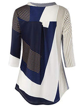 Load image into Gallery viewer, BAISHENGGT Womens 3/4 Sleeve V Neck Tunic Shirts XX-Large Modern Block