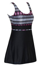 Load image into Gallery viewer, DANIFY Women's Plus Size Swimsuits Slimming Tummy Control Swimdress Retro Skirt Swimming Suit Modest Swim Dress Black