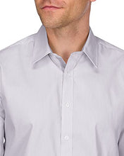 Load image into Gallery viewer, Untucked Shirts for Men Long Sleeve - Casual Button Down Dress Shirts - Wrinkle Resistant, Standard Fit, Stripe Design Silver Grey