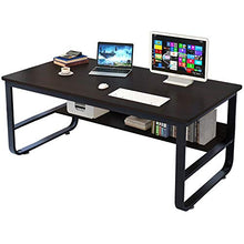 Load image into Gallery viewer, Haluoo 55" X 28" Computer Desk with Storage Shelf Modern Student Writing Desk Pc Laptop Holder Desk Study Reading Table Game Workstation for Home Office Study Room (Black)