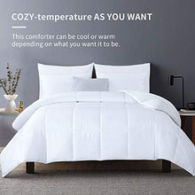 Load image into Gallery viewer, HOMBYS All Season Bamboo Comforter Super King Size Quilted Down Alternative Comforter Duvet Insert,100% Cooling Bamboo Cover with 8 Ties,for Night Sweats(Super King, All Seasons-White)