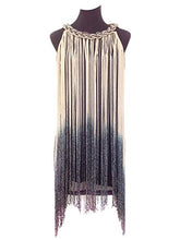 Load image into Gallery viewer, Vijiv Women's 1920s Gatsby Long Swinging Fringe Tassel Flapper Cocktail Dress, Beige, Large