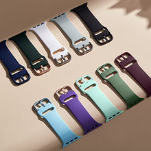 Load image into Gallery viewer, Adepoy Compatible with Apple Watch Bands 41mm 40mm 38mm, Soft Silicone Sport Wristbands Replacement Strap with Classic Clasp for iWatch Series SE 7 6 5 4 3 2 1 for Women Men, Clover 38/40/41mm
