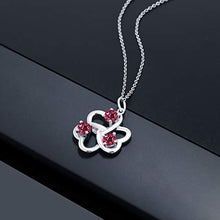 Load image into Gallery viewer, Gem Stone King 925 Sterling Silver Pink Tourmaline 3 Hearts Pendant Necklace 0.75 Ct Round With 18 Inch Chain
