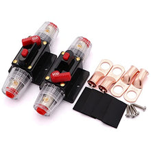 Load image into Gallery viewer, 2 Pack Inline 60amp Circuit Breaker with Manual Reset Fuse Holder for Car Audio Marine Boat Stereo,with Wire Lugs and Heat Shrink Tube