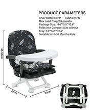 Load image into Gallery viewer, UBRAVOO 2in1 Portable Toddler Booster Seat, Grow with Baby Booster Seat for Dining Table with Removable Tray & Seat Pad, high Chair for Travel, ACE1013 Feather Luck