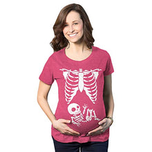 Load image into Gallery viewer, Crazy Dog T-Shirts Maternity Skeleton Baby T Shirt Funny Cute Pregnancy Halloween Tee Announcement (Pink) - 3XL