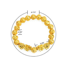 Load image into Gallery viewer, Prime Feng Shui Bracelet Prosperity Bling Golden Mantra Bead Bracelet with Double Pi Xiu/Pi Yao Attract Wealth and Good Luck Best Gift(10mm)