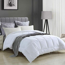 Load image into Gallery viewer, HODOMG Goose Down Alternative Comforter - All Season Full Comforter Duvet Insert with Corner Tabs - Hypoallergenic - Ultra - Breathable - Soft Plush Fabric, Quilted White Comforter