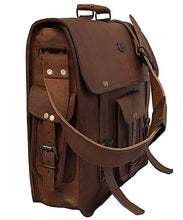 Load image into Gallery viewer, 18 Inch Retro Goat Leather Laptop Messenger Bag Office Briefcase College Bag for Men and Women (Brown 18 inch)