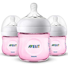 Load image into Gallery viewer, Philips Avent 4oz Natural Baby Bottles 3-Pack - Pink