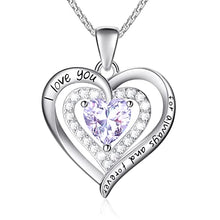 Load image into Gallery viewer, Necklace for Women Mother’s Day Gifts Sterling Silver Necklaces Birthstone Necklace for Women Forever Love Heart Necklace Pendant Purple June Birthstone Jewelry Anniversary Valentines Day Gifts Birthday Gifts for Mom Wife Girls Her Grandma