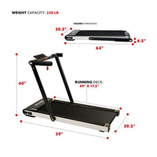 Load image into Gallery viewer, Sunny Health & Fitness ASUNA Space Saving Treadmill, Motorized with Low Profile, Speakers & Slim Folding - 8730,Black