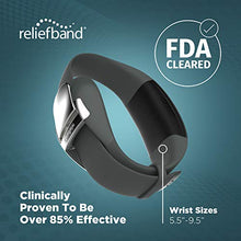 Load image into Gallery viewer, Reliefband Premier Anti-Nausea Wristband | FDA Cleared Nausea & Vomiting Relief for Anxiety, Migraine, Motion Sickness (Car, Air, Train, Sea), Hangover & Morning Sickness | Drug Free (Charcoal)
