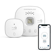 Load image into Gallery viewer, myQ Chamberlain Smart Garage Control - Wireless Garage Hub and Sensor with Wifi & Bluetooth - Smartphone Controlled, New Design, myQ-G0401-ES, White