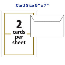Load image into Gallery viewer, Avery Invitation Cards, Matte White with Metallic Gold Borders, 5" x 7", 30 Cards and Envelopes (3325)