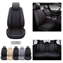 Load image into Gallery viewer, SPEED TREND Leather Car Seat Covers, Premium PU Leather & Universal Fit for Auto Interior Accessories, Automotive Vehicle Cushion Cover for Most Cars SUVs Trucks (ST-003 Full Set, Black&RED)