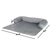 Load image into Gallery viewer, Furniture Protector Pet Cover for Dogs and Cats with Shredded Memory Foam filled 3-Sided Bolster Soft Plush Fabric by PETMAKER – 30” x 30.5” Gray