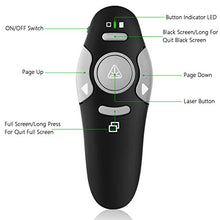 Load image into Gallery viewer, Presentation Clicker Remote Laser Pointer - Wireless USB Presenter - Slideshow PowerPoint Clicker - Compatible with Win10︱MAC - Support PPT︱Keynote︱Google Slides (K100B)