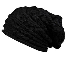 Load image into Gallery viewer, Casual Beanie Hat Women Men BCDshop Braided Baggy Warm Winter Knitted Hat Cap(Black)