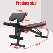 Load image into Gallery viewer, EXF Weight Bench with Leg Extension and Leg Curl,Strength Training Bench for Full Body Workout Bench with Fast Folding Max Load 661LBS(Black)