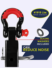 Load image into Gallery viewer, Shackle Hitch Receiver 2 inch, 41918 Lbs Break Strength Never Rust Receiver Shackle Bracket Heavy Duty and Solid with 3/4'' D Ring Shackle, Towing Accessories Compatible with Trucks Jeeps