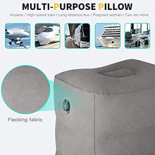 Load image into Gallery viewer, Inflatable Travel Foot Rest Pillow,Toddler & Kids Airplane Bed,Airplane Foot Rest for Kids and Adults,Adjustable Height Foot Pillow, Inflatable Foot Rest for Airplane Travel, Car,Train,Office (Grey)