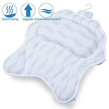 Load image into Gallery viewer, Bath Pillow, SurSoul Luxury Bathtub Pillow with Large Non-slip Suction Cups, Quick Dry Spa Pillow, Bath Neck Pillow for Tub