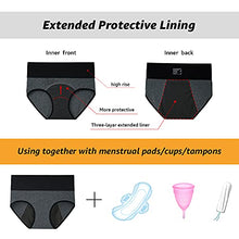 Load image into Gallery viewer, INNERSY Womens Menstrual Period Panties High Waist Cotton Postpartum Underwear 3 Pack(3X-Large, Lake Blue /Light Green /Heather Grey)