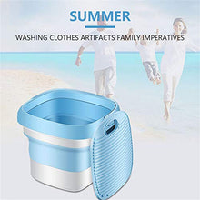 Load image into Gallery viewer, ETE ETMATE Portable Washing Machine Mini Foldable Washer, Ultrasonic Cleaning Machine, Automatic Underwear Convenient Laundry for Camping Apartments Dorms RV Business Trip (Blue)