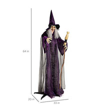 Load image into Gallery viewer, Best Choice Products 5ft Standing Animatronic Witch, Wicked Wanda Winterbeary Poseable Halloween Figure with Pre-Recorded Phrases, LED Glowing Eyes, Adjustable Arms