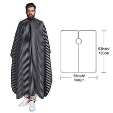 Load image into Gallery viewer, Professional Barber Salon Cape Haircut Cloth Apron Hairdresser Hair Cutting Cover Home Barber Supplies for Adults Men Women Kids Family, 55"x63" (Black-Stripe)