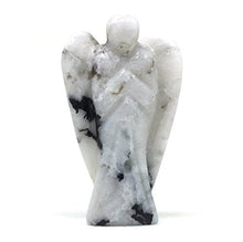 Load image into Gallery viewer, Nelson Creations, LLC White Rainbow Moonstone Hand-Carved Natural Gemstone Crystal Healing Angel Figurine Statue, 2 Inch