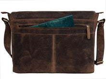 Load image into Gallery viewer, 18 Inch Vintage Computer Leather Laptop Messenger Bags for Men Leather Briefcase Shoulder Bag Man & Women Bag (vintage brown)