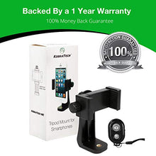 Load image into Gallery viewer, KobraTech Cell Phone Tripod Mount - UniMount 360 Universal iPhone Tripod Mount Adapter with Remote