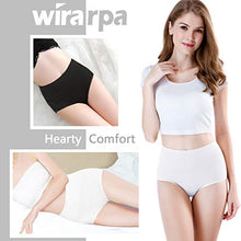 Load image into Gallery viewer, wirarpa Womens Cotton Underwear Panties High Waisted Full Briefs Ladies No Muffin Top Underpants 4 Pack White Size 5, Small