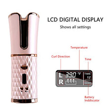 Load image into Gallery viewer, Wireless Automatic Curling Iron, Ceramic Charging Curling Iron with LED Temperature Display, Portable Travel Curling Iron, Long-Lasting Styling, Curly Hair Care Artifact.(Rosegold)
