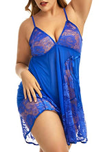 Load image into Gallery viewer, ADOREJOY Womens Babydoll Lingerie Set Plus Size Sleepwear(5XL,Blue)