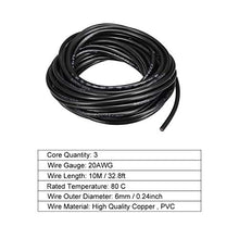 Load image into Gallery viewer, uxcell RVV Wire Cable Extension Cord Copper Wire Electric Conductor 3 Core 20 AWG 10M/32.8ft Length