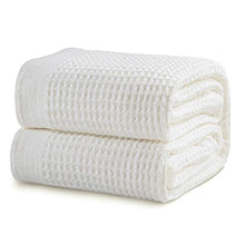 Load image into Gallery viewer, Bedsure 100% Cotton Thermal Blanket - 405GSM Premium Breathable Blanket in Waffle Weave for Home Decoration - Perfect for Layering Any Bed for All-Season - Full/Queen Size (90 x 90 inches), White