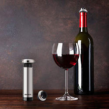 Load image into Gallery viewer, EZBASICS Wine Saver Vacuum Pump with 4 Wine Bottle Stoppers, Stainless Steel