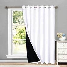 Load image into Gallery viewer, NICETOWN Full Shading Curtains for Patio Door, Super Heavy-Duty Thermal Backing Sliding Glass Door Drape, Privacy Assured Window Treatment(1 Panel, 100 inches W x 84 inches L, Pure White)