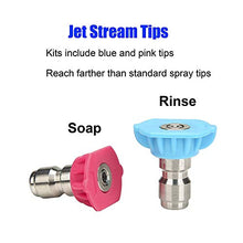 Load image into Gallery viewer, Bopopo 4000PSI Pressure Washer Turbo Nozzle Spray Tip 360° Rotating 1/4'' Quick Connect with 7 Spray Nozzle Tips Kit Multiple Degrees(0, 15, 25, 40 Degrees,Rinse1,Soap2) 4.0 GPM 4.0 Orifice.