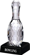 Load image into Gallery viewer, Crown Awards Crystal Bowling Trophies, 6 1/2" Mini Crystal Bowling Pin Pedestal Trophy, Great Bowling League Gifts Prime