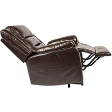 Load image into Gallery viewer, Esright Power Lift Chair Faux Leather Electric Recliner for Elderly, Heated Vibration Massage Sofa with Side Pockets, USB Charge Port & Remote Control, Dark Brown