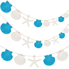 Load image into Gallery viewer, Jetec 2 Pieces Starfish Sea Shell Beach Garland Scallop Shell Christmas Garland Resin Starfish Glitter Powder Hanging Garland Beach Decor Coastal Decor Ornament for Holiday Christmas Decoration