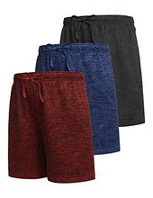 Load image into Gallery viewer, Boyoo Boys 3 Pack Athletic Shorts Quick Dry Sport Active Youth Performance Basketball Shorts with Pockets