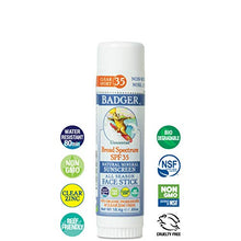 Load image into Gallery viewer, Badger - SPF 30 Baby Sunscreen Cream with Zinc Oxide, 2.9 fl oz & SPF 35 Clear Zinc Sport Sunscreen Stick, Unscented, 0.65 oz