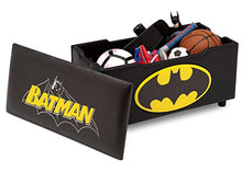 Load image into Gallery viewer, DC Comics Batman Upholstered Storage Bench for Kids | Perfect for Bedrooms/Playrooms/Living Rooms | Features Fun Graphics of Batman
