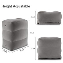 Load image into Gallery viewer, Inflatable Travel Foot Rest Pillow | Kids Airplane Bed | Adjustable Height Leg Pillow | Make a Flat Bed for Kids and Toddlers | Great for Airplane, Train, car(Grey, 2 Pack)